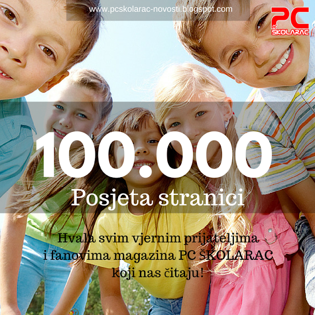 DANAS : 100.000 posjeta stranici PC ŠKOLARAC!