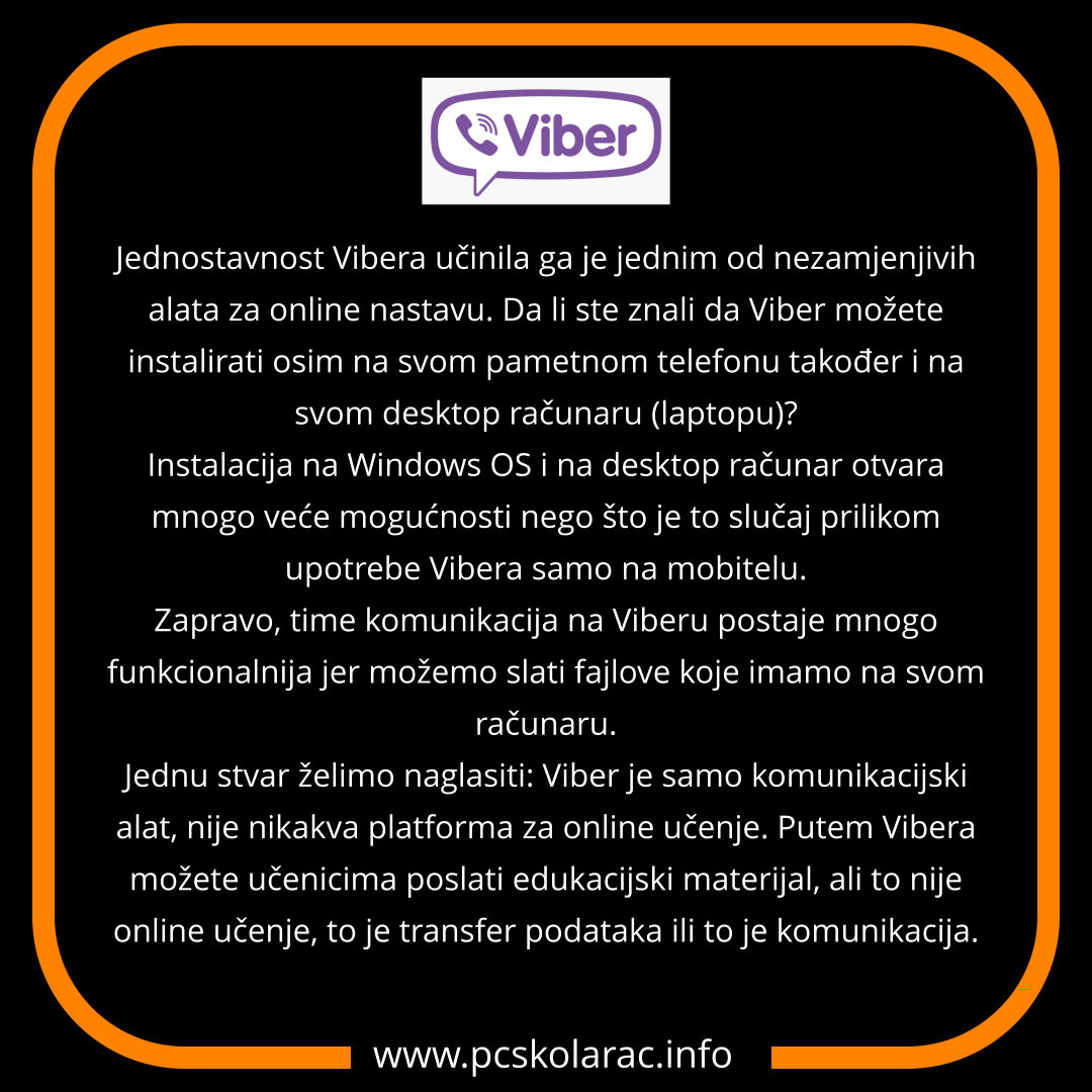 VIBER KAO POMOĆ U NASTAVI – DODATNE MOGUĆNOSTI