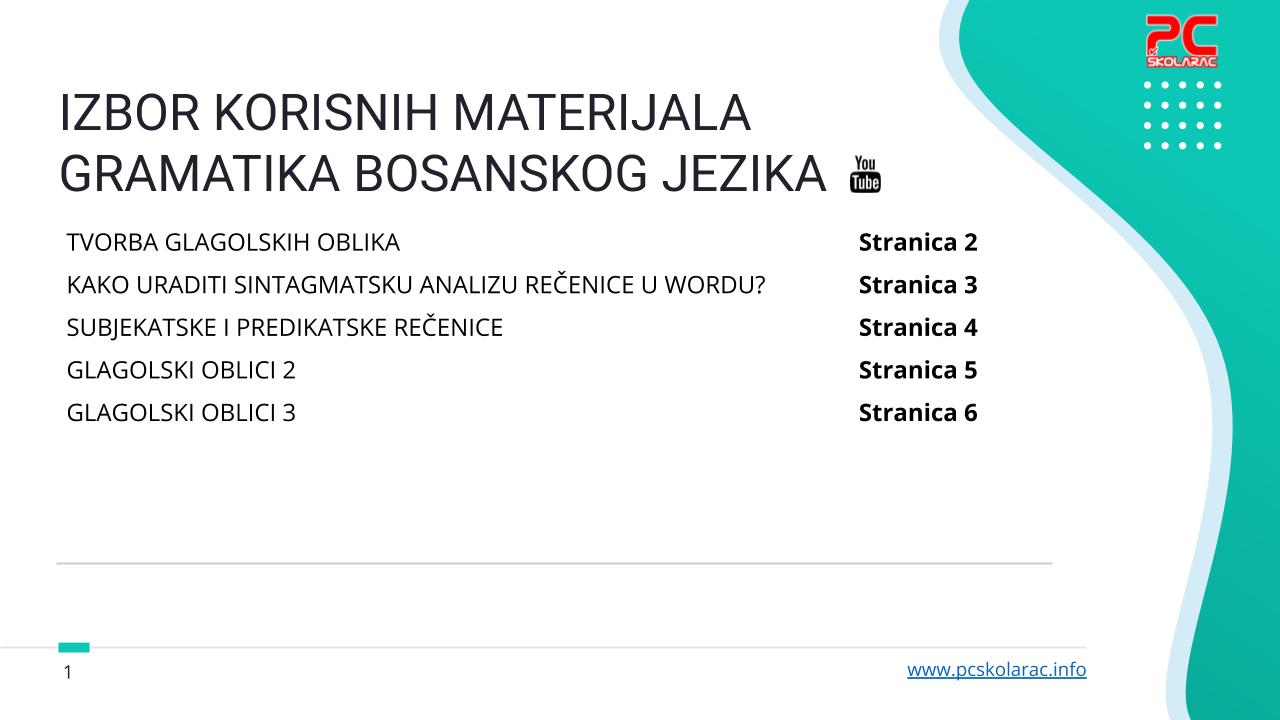 IZBOR KORISNIH MATERIJALA GRAMATIKA BOSANSKOG JEZIKA