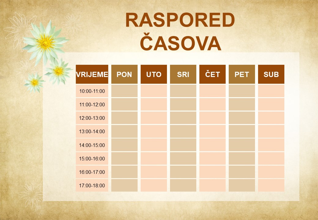 POWERPOINT – RASPORED ČASOVA