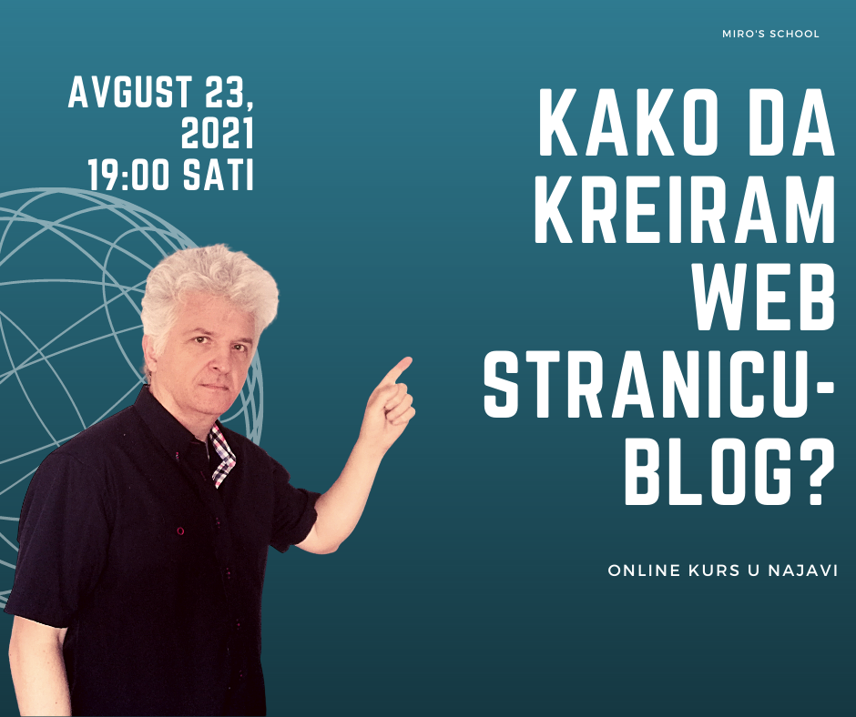 KAKO DA KREIRAM WEB STRANICU-BLOG? (ONLINE KURS U NAJAVI)