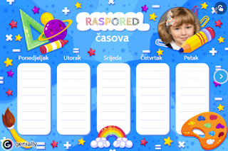 NOVO! POKLON PERSONALIZIRANI RASPORED ČASOVA