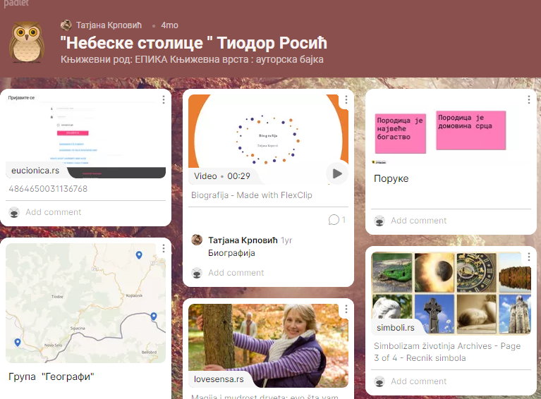 DIGITALNI ALATI U NASTAVI – PADLET – NEBESKE STOLICE