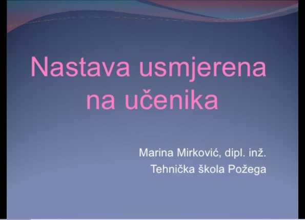 NASTAVA USMJERENA NA UČENIKA