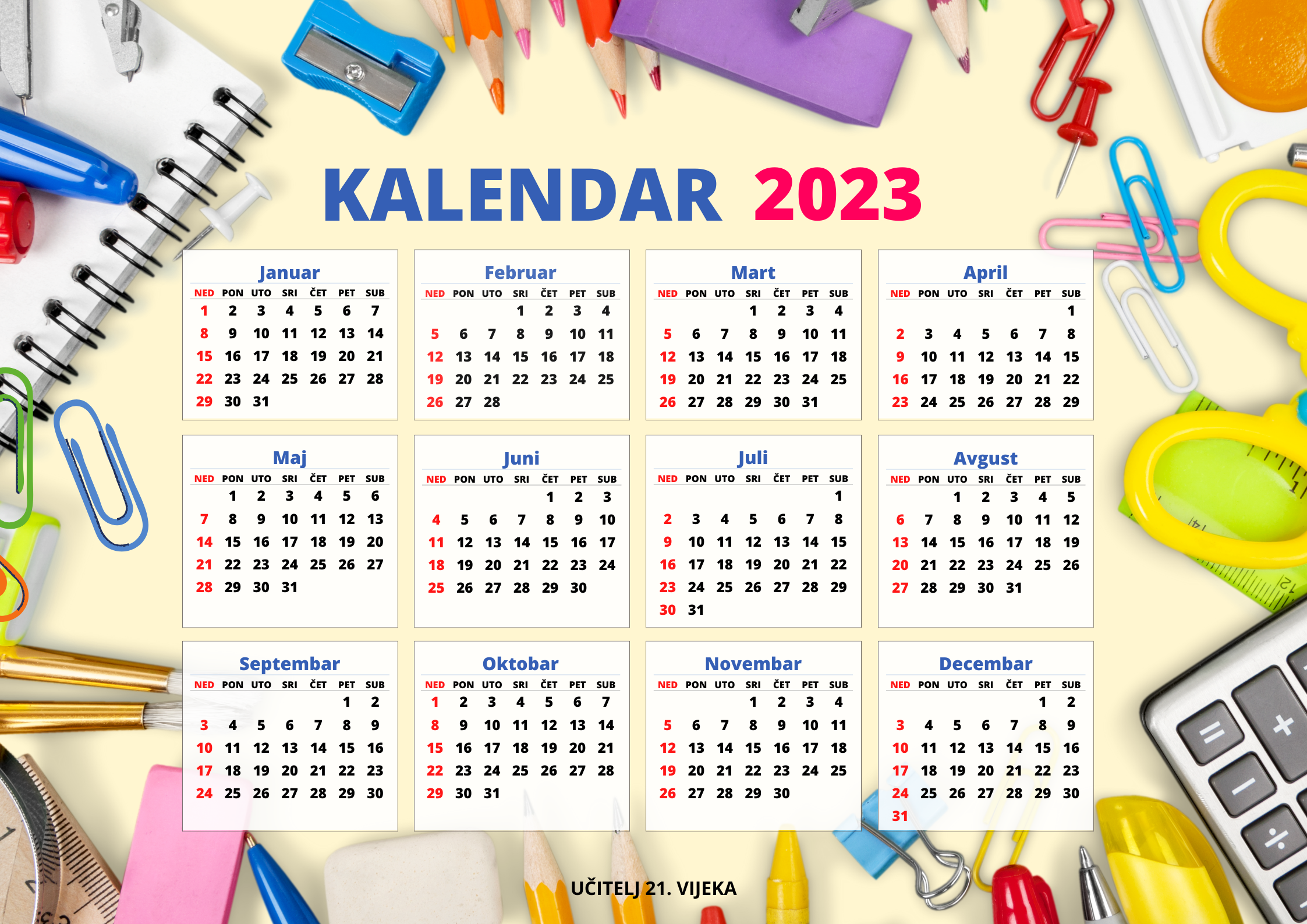 POKLON KALENDAR ZA 2023 GODINU